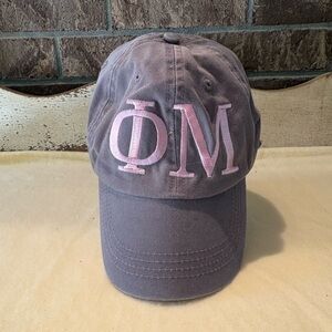 Phi Mu Gray Cap with Pink Embroidery